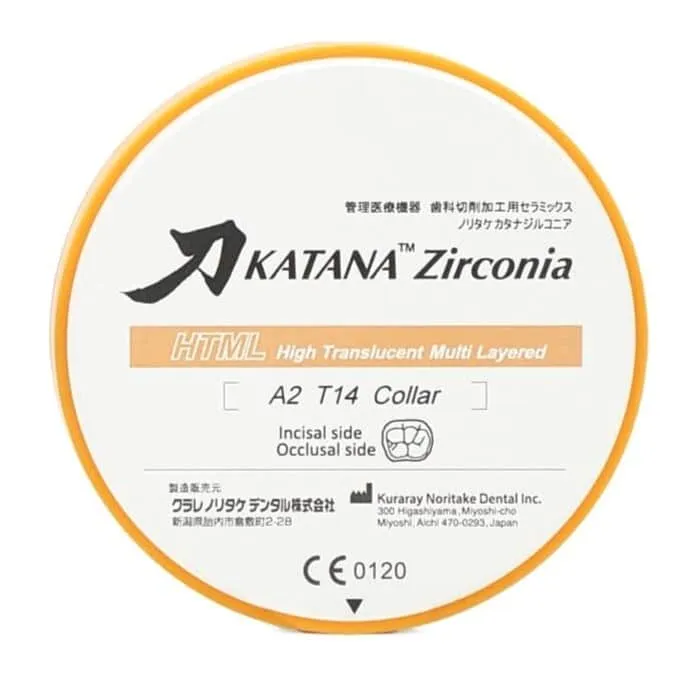 Kuraray Noritake Katana HTML disque zircone prothèse