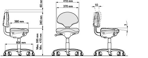 Aimar FDM Monaco Tabouret dentaire Syncro T3-Papillon