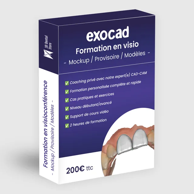 Formation Exocad Provisoire 2h en visioconférence débutant