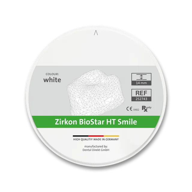 Siladent Biostar HT Smile disque zircone Ø 98,5 mm translucide