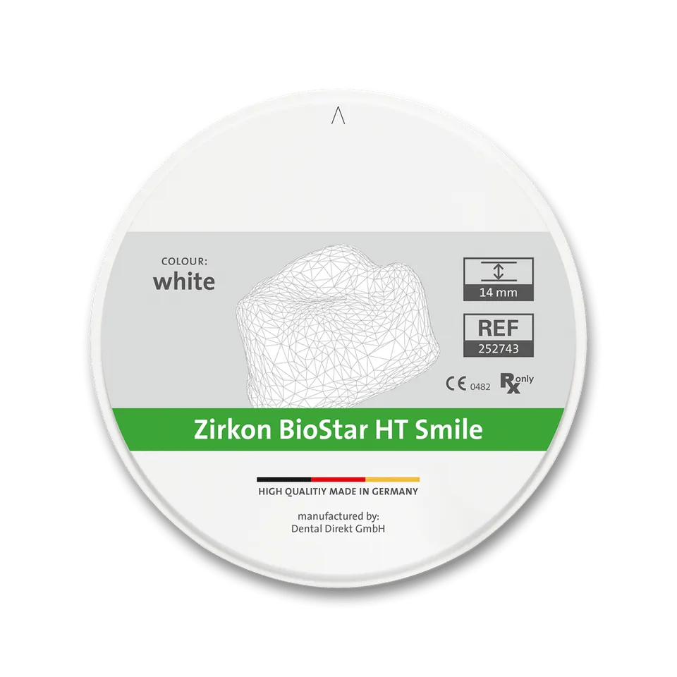 Siladent Biostar HT Smile disque zircone Ø 98,5 mm translucide