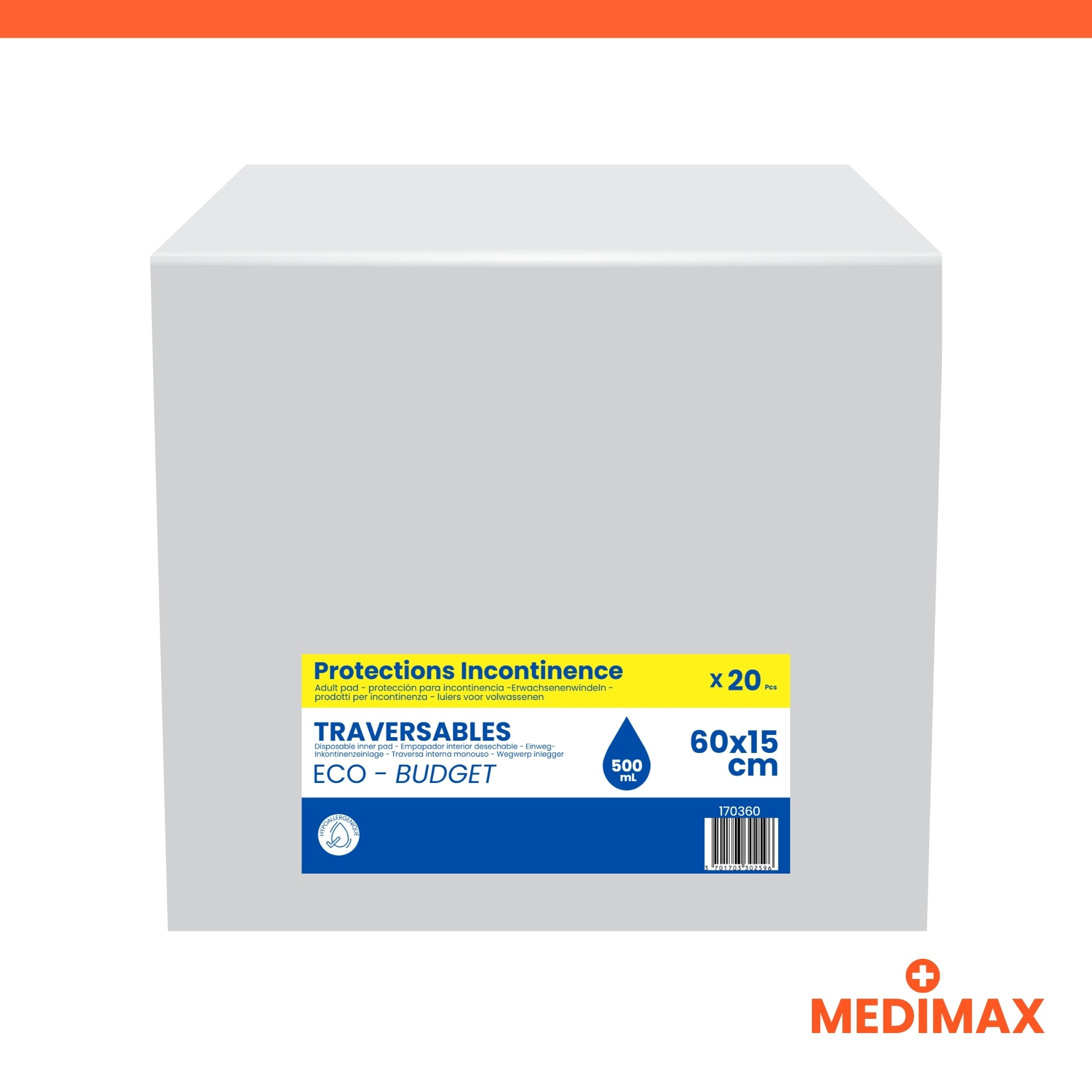 Medimax Eco traversable couche droite lot 120 500 mL