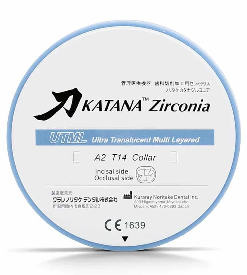 KATANA Kuraray UTML disque zircone multicouche translucide