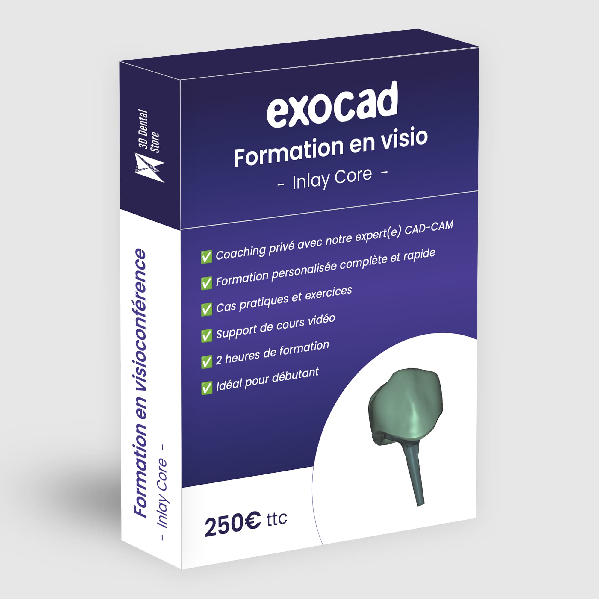 Exocad Formation Inlay Core visioconférence 2h débutant