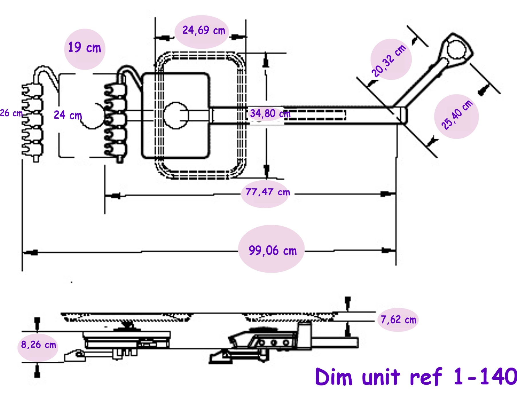 Aimar FDM Monaco Unit Cart Mini Unit sur bras télescopique