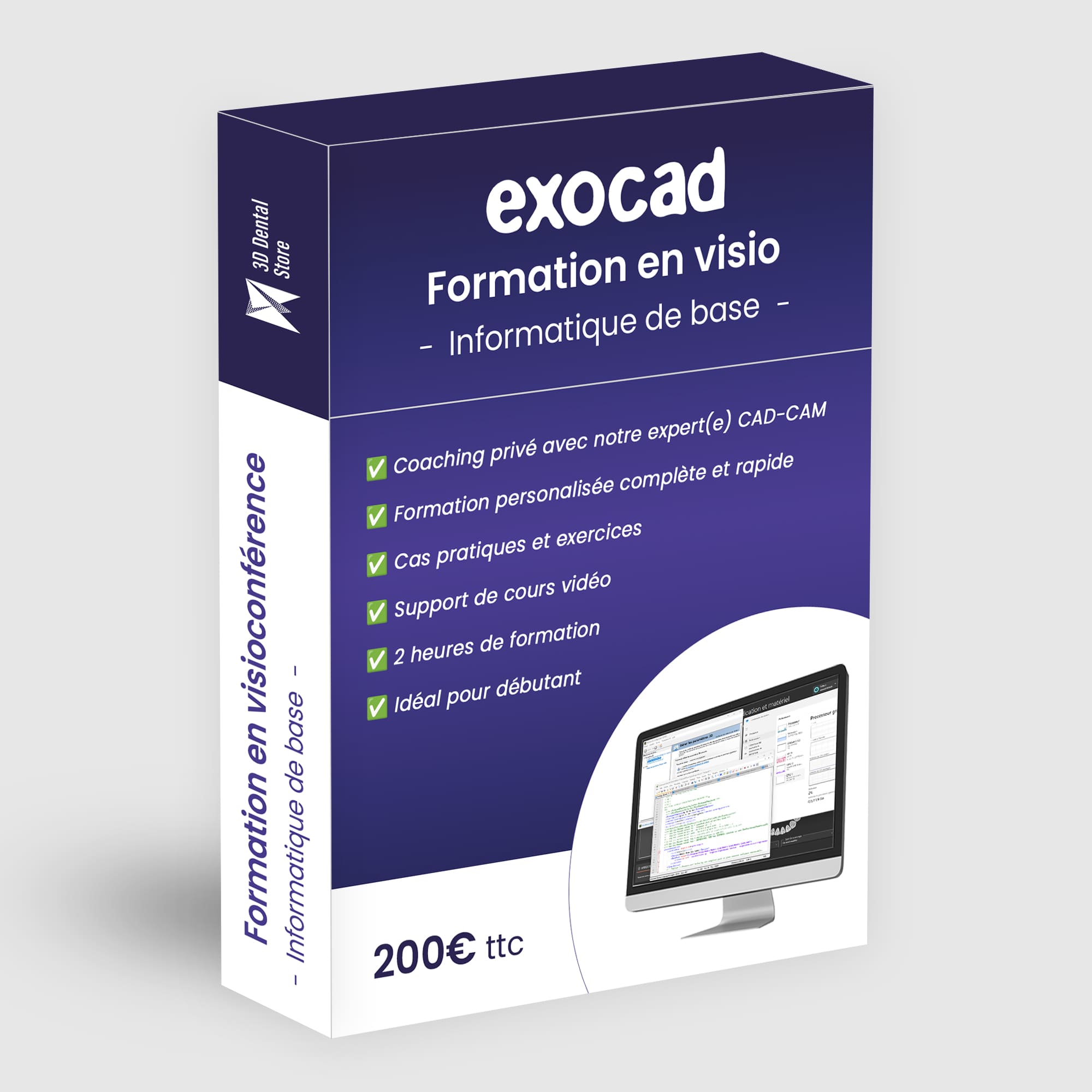 Exocad Formation visioconférence informatique de base 2h débutant