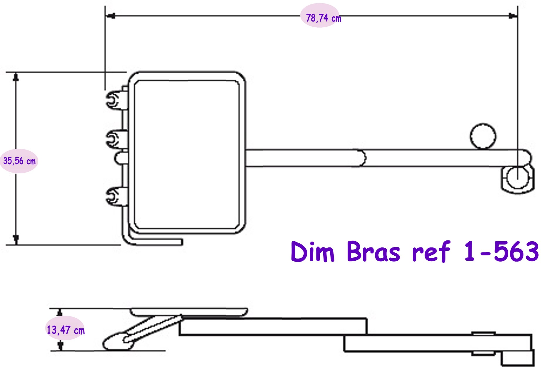 Aimar Unit Cart Mini Unit tablette avec bras
