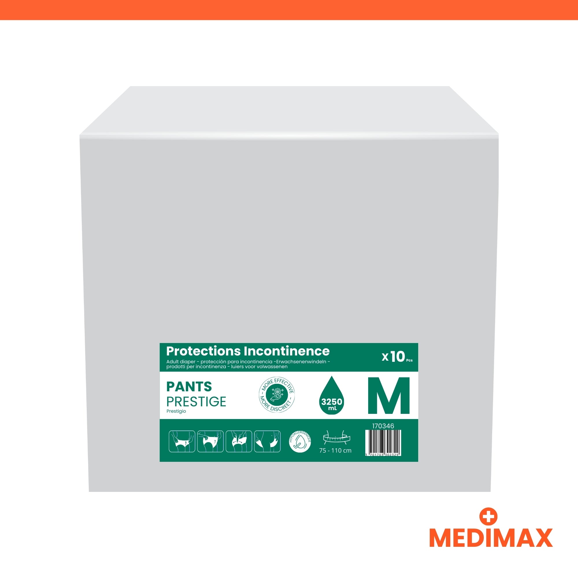 Medimax Prestige Pants absorbants Taille M lot 60 4000 mL