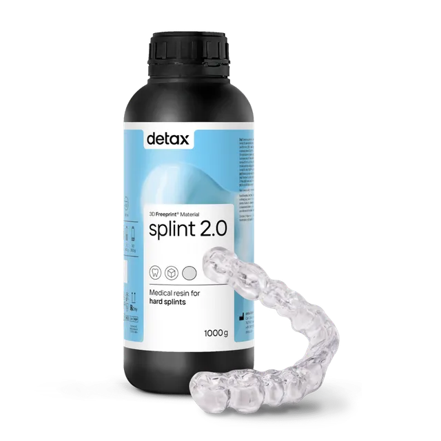 Detax Freeprint dx splint 2.0 résine 3D gouttière rigide