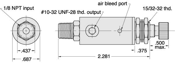Aimar FDM Monaco Régulateur Pression Air 1/8-27NPT 10-32