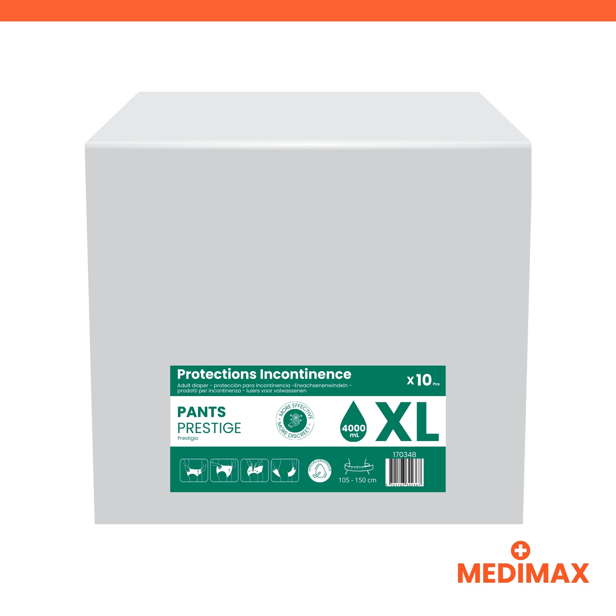 Medimax Prestige Pants absorbants Taille M lot 60 4000 mL