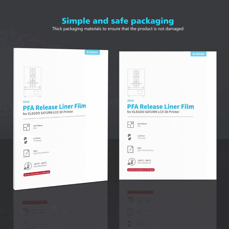 Elegoo Film FEP/PFA Saturn Saturn S 8.9 pouces lot 5 pcs