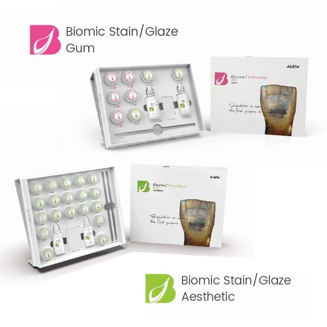 Aidite Biomic Stain/Glaze glaze céramique coffret découverte zircone