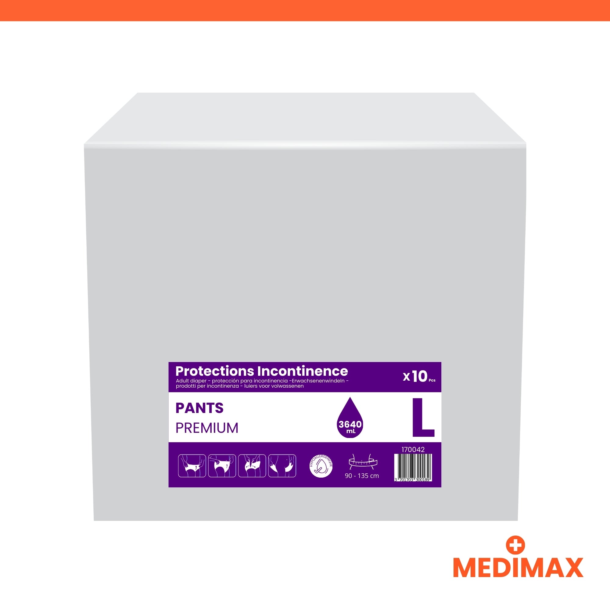 Medimax Premium Pants absorbants Taille M lot 60 4000 mL