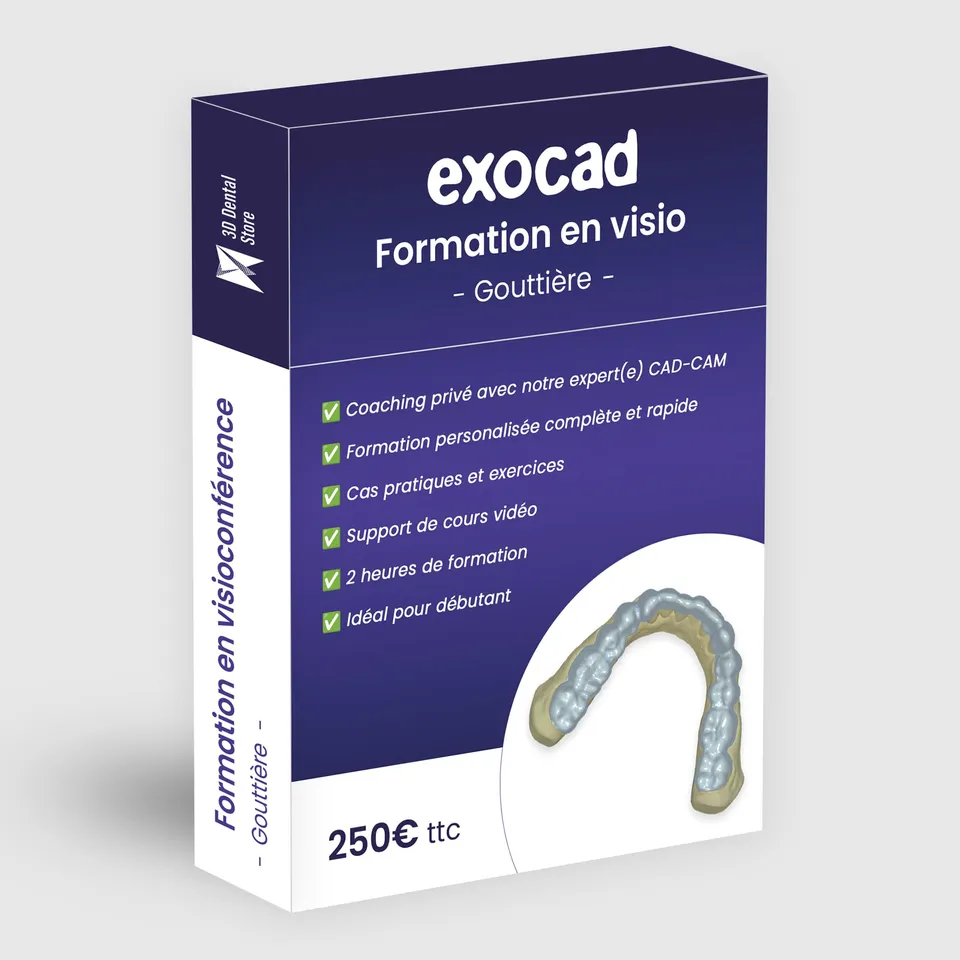 Exocad formation gouttière 2h visioconférence individuelle