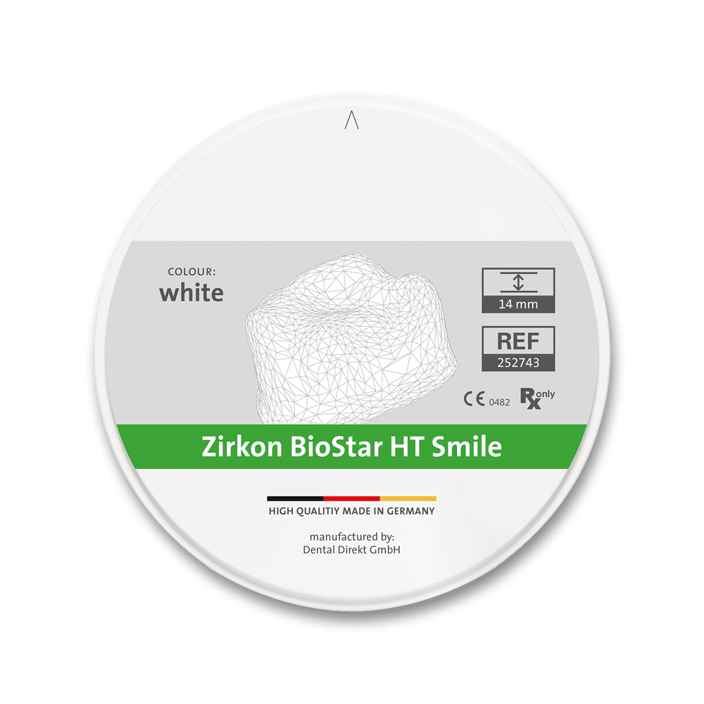Siladent Biostar HT Smile disque zircone Ø 98,5 mm translucide