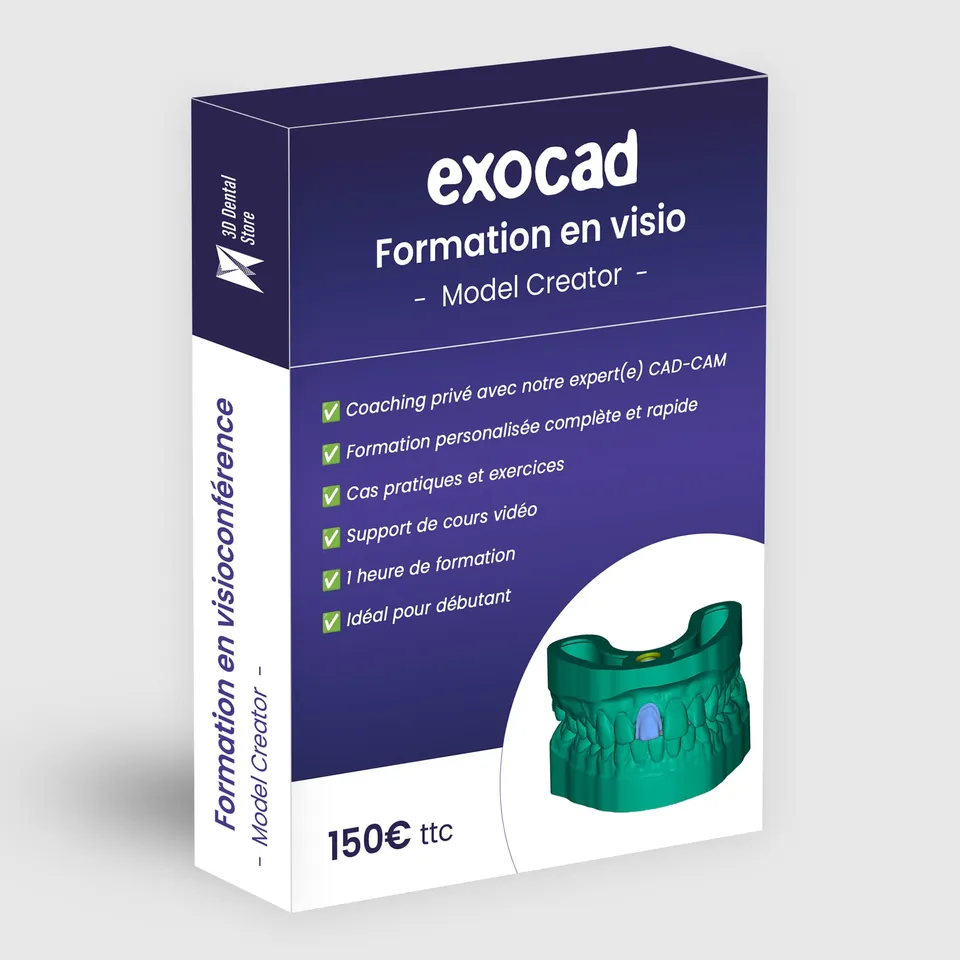 Formation Exocad visio création modèles 1h débutant