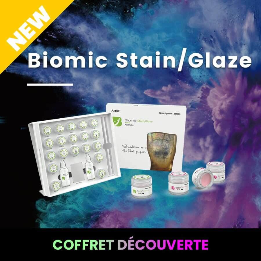 Aidite Biomic Stain/Glaze glaze céramique coffret découverte zircone