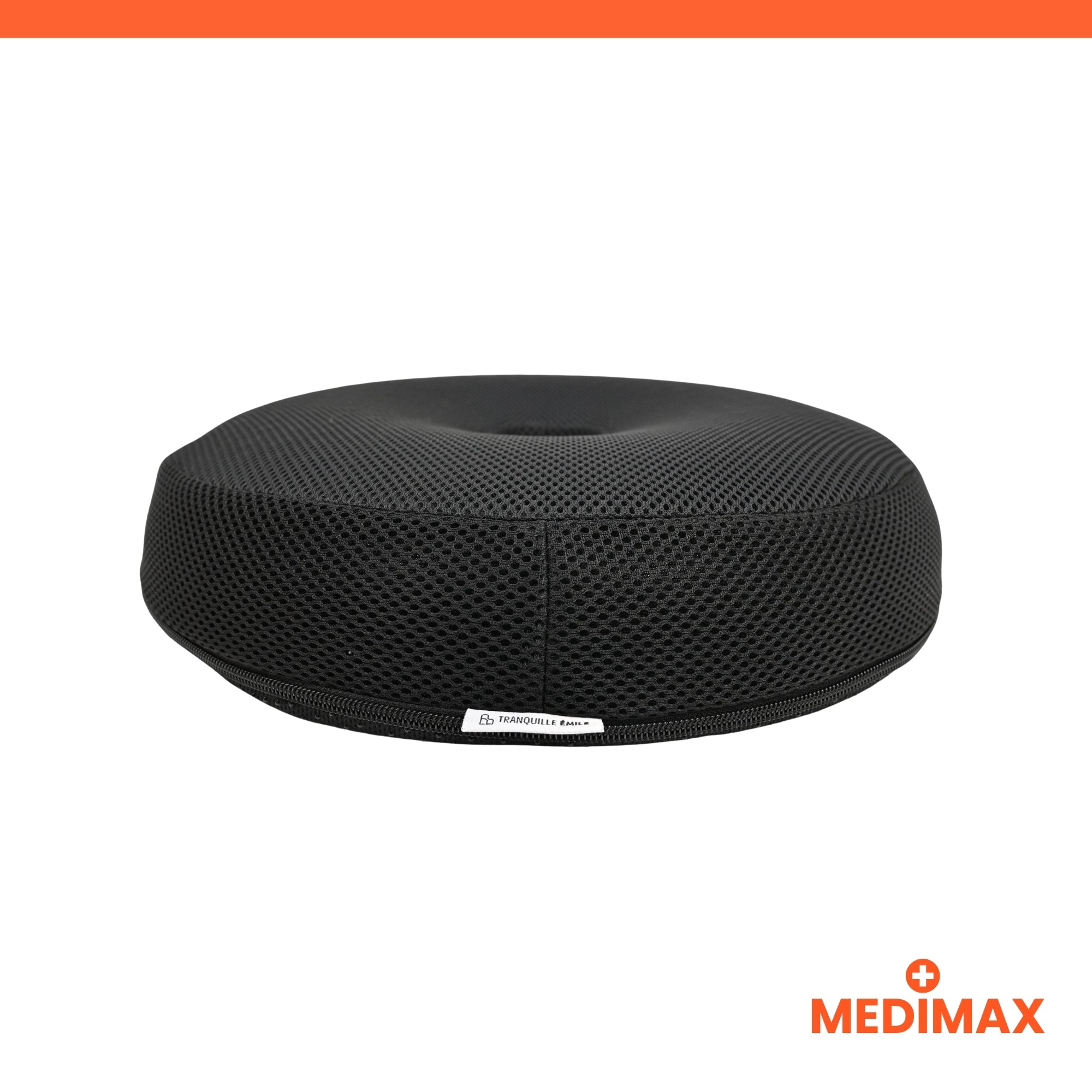 Medimax Coussin bouée mémoire de forme gel 40x40 cm noir