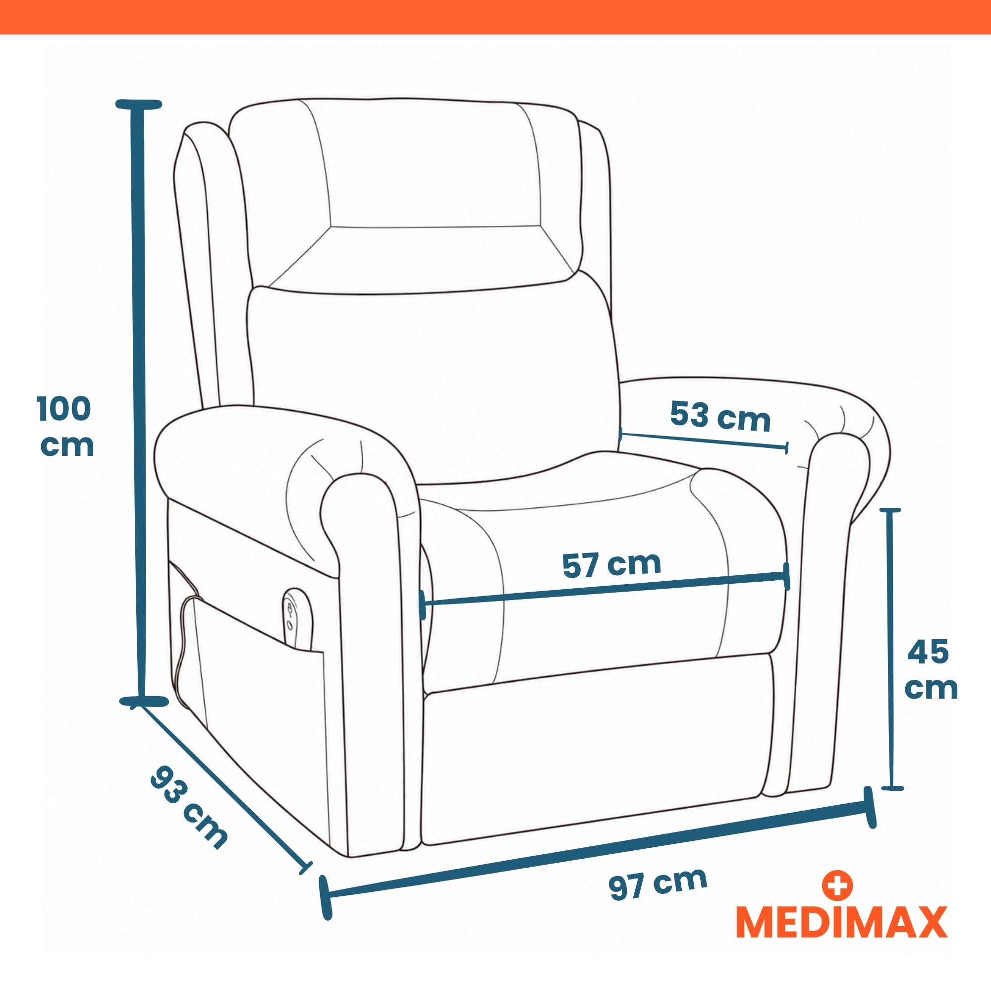 Medimax Prestige 1 fauteuil releveur 1 moteur aide lever