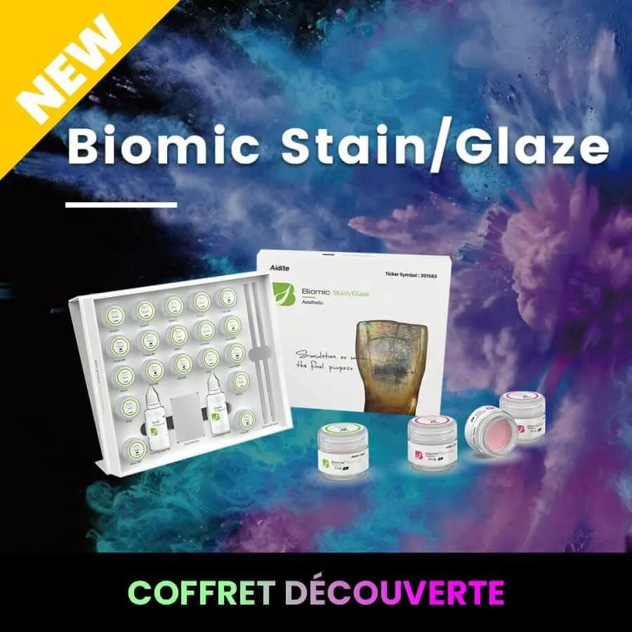 Aidite Biomic Stain/Glaze glaze céramique coffret découverte zircone