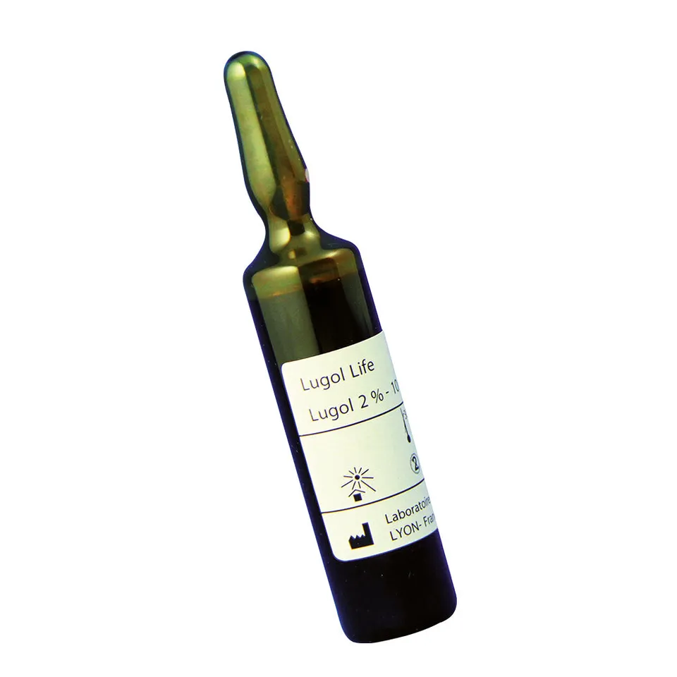 Gynéas Lugol 2% solution colposcopie boîte 10 ampoules 10ml