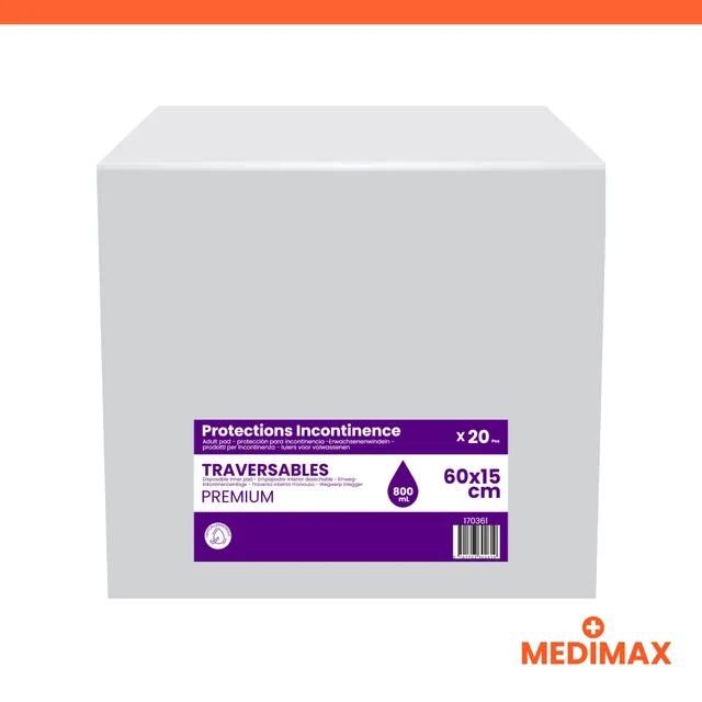 Medimax Traversables Premium Couche Droite 800 mL Lot 120