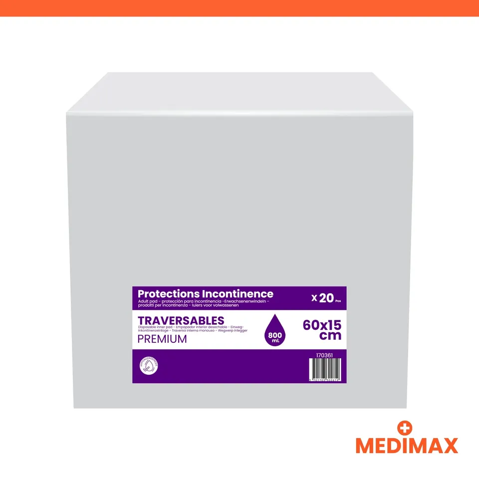 Medimax Traversables Premium Couche Droite 800 mL Lot 120