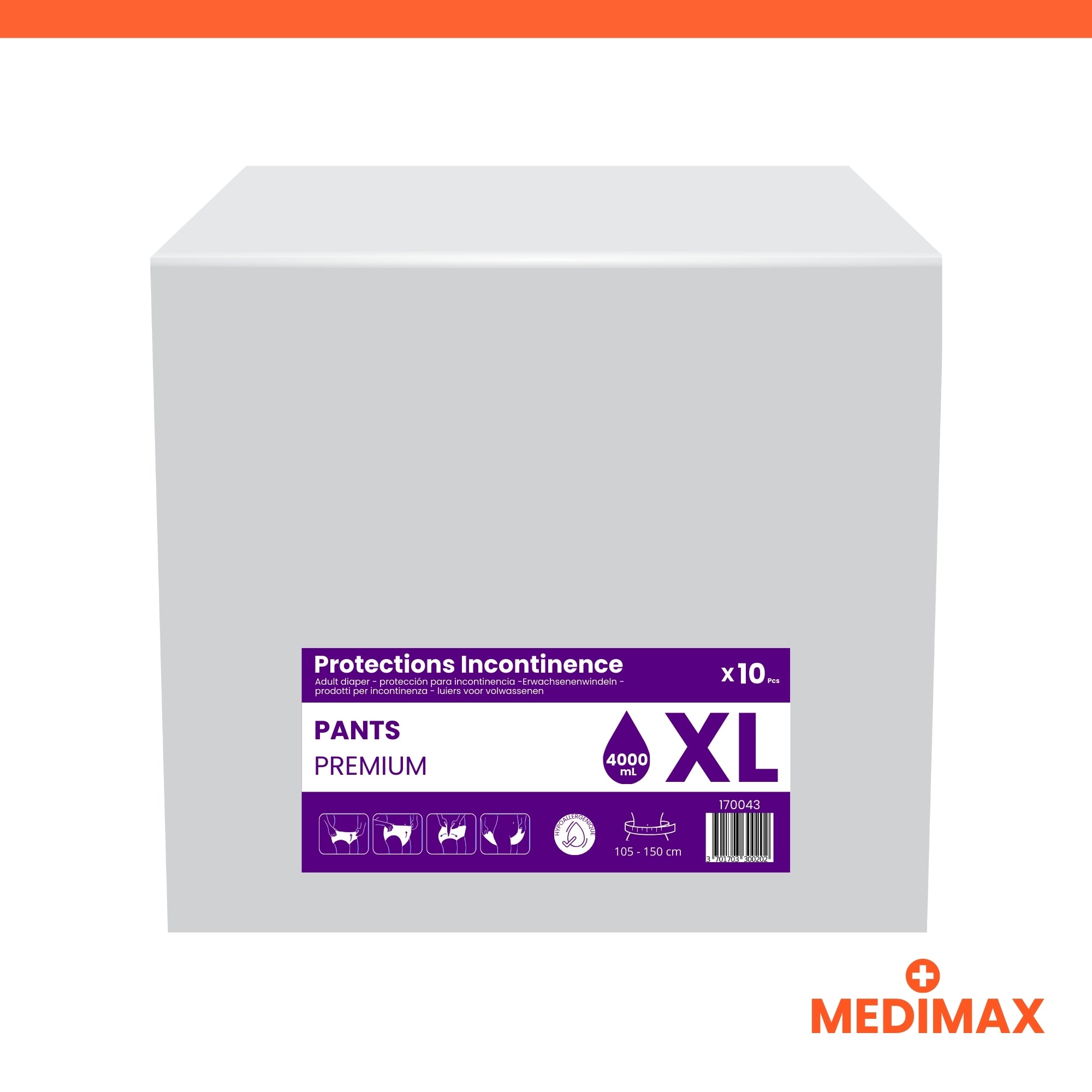 Medimax Premium Pants absorbants Taille M lot 60 4000 mL