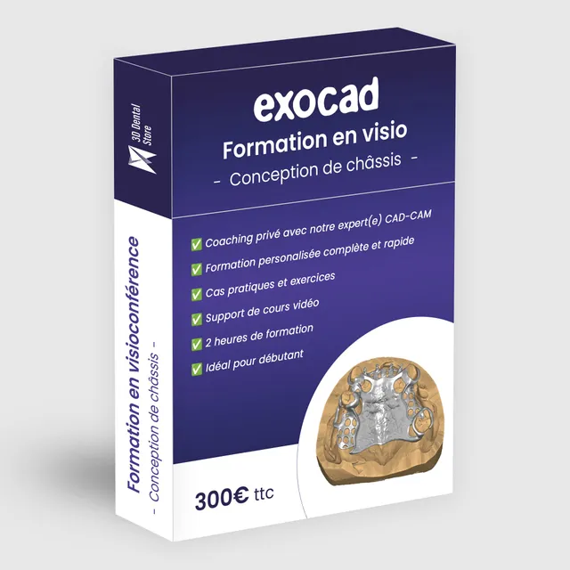 Formation Exocad visioconférence châssis 2h débutant