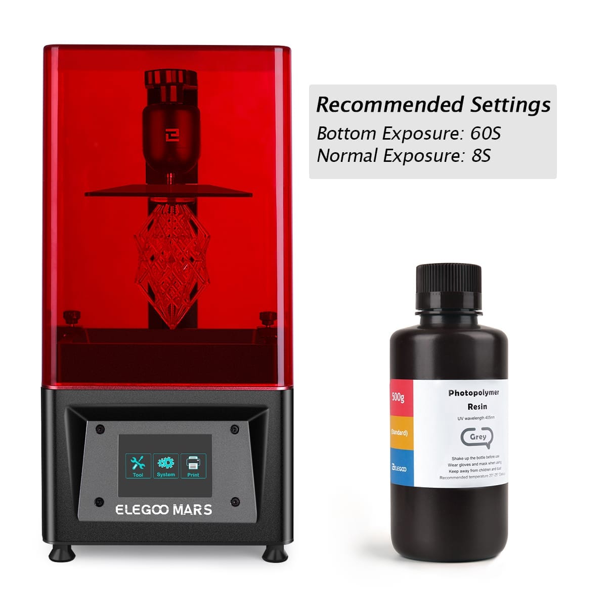 Elegoo ABS-Like résine 3D noire 1 kg UV 405 nm
