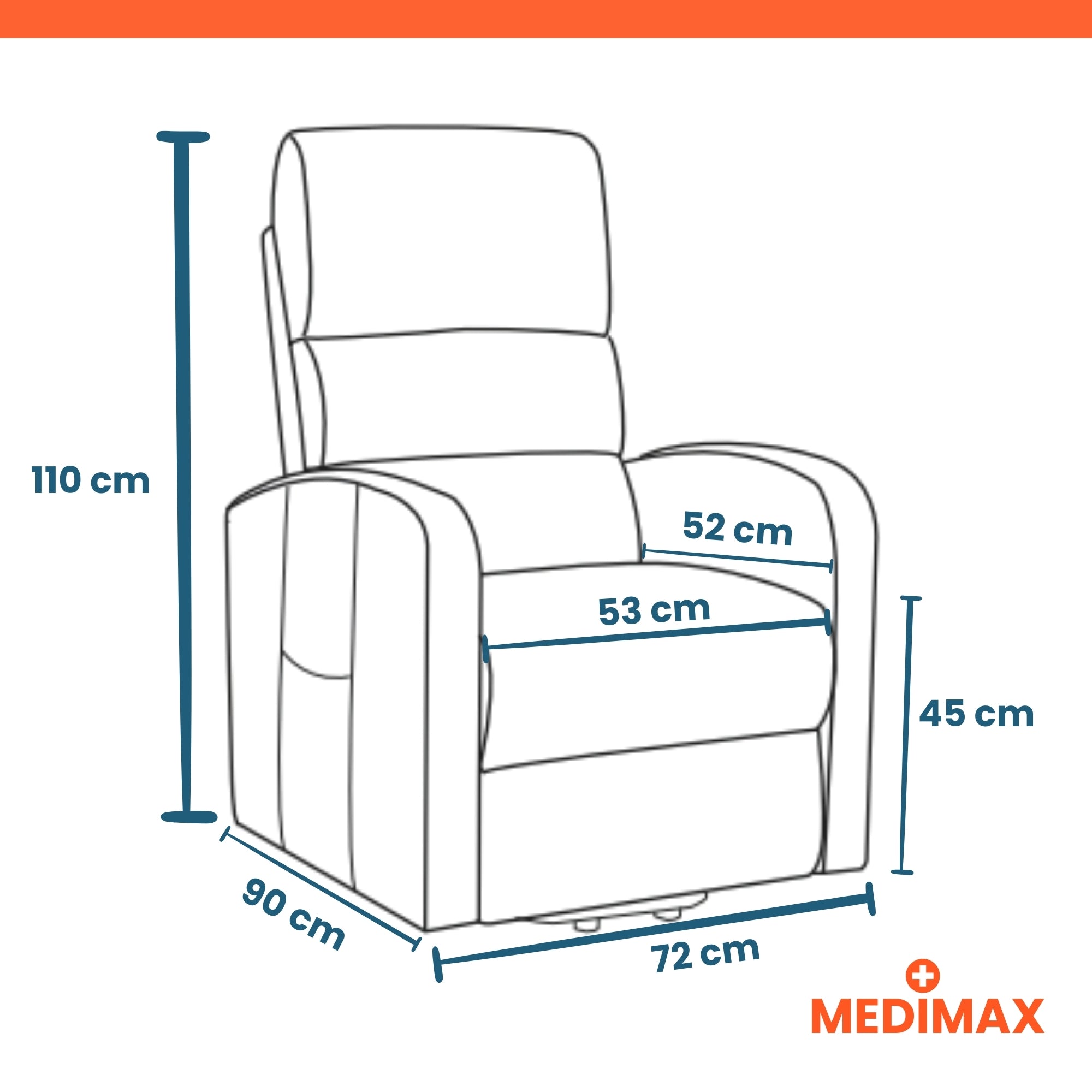 Medimax Premium 2 Fauteuil Releveur Électrique 1 Moteur Gris Clair