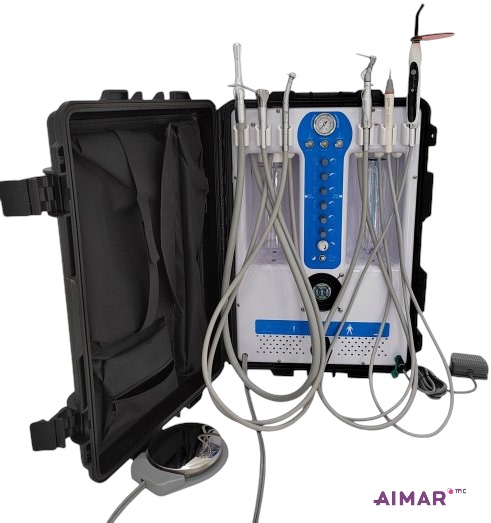 Aimar FDM Monaco valise dentaire portable S 2HP aspi scaler lampe