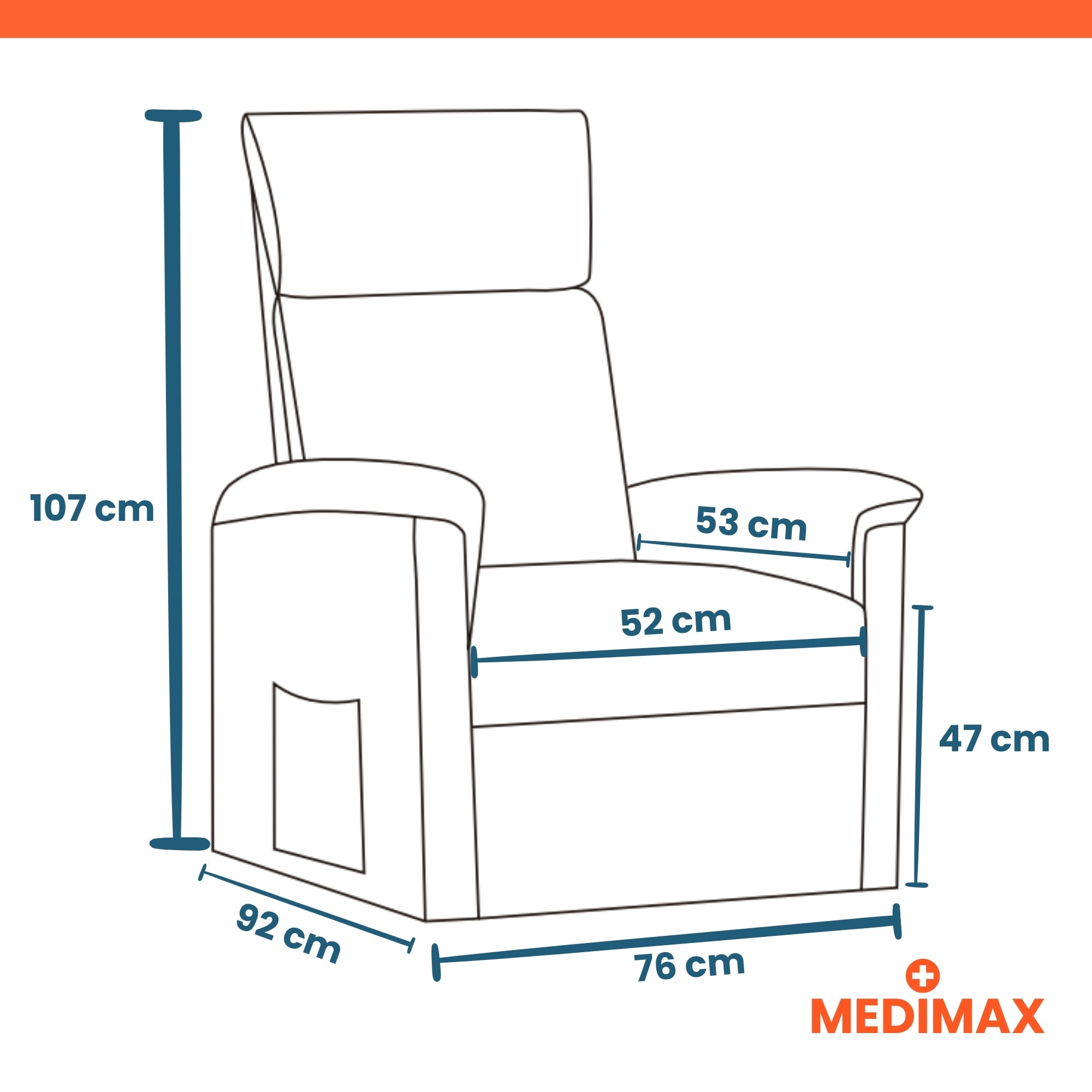 Medimax Eco 3 Fauteuil Releveur Électrique 1 Moteur microfibre