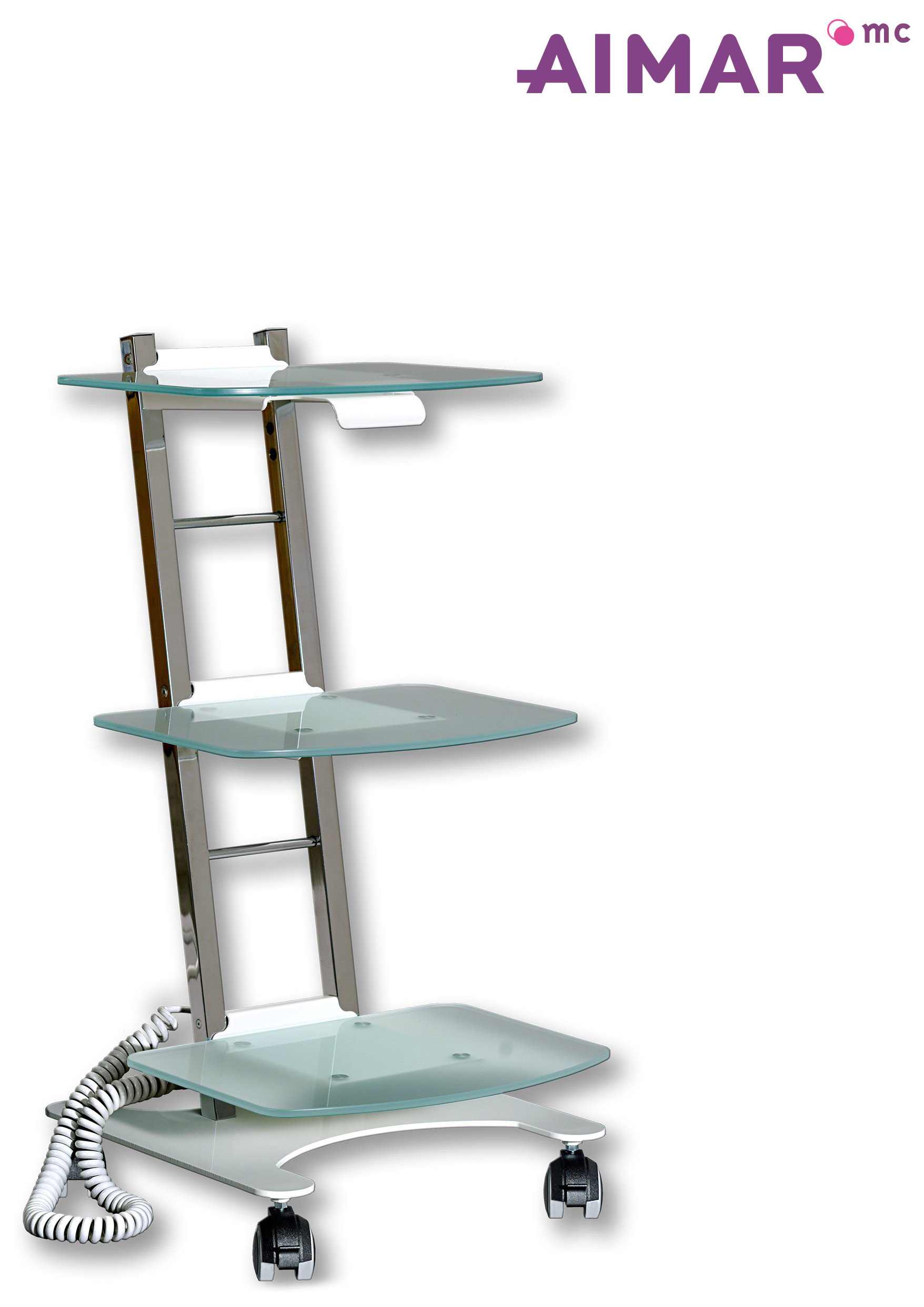 Aimar Tablette 3 Niveaux Desserte Verre Plateau Amovible
