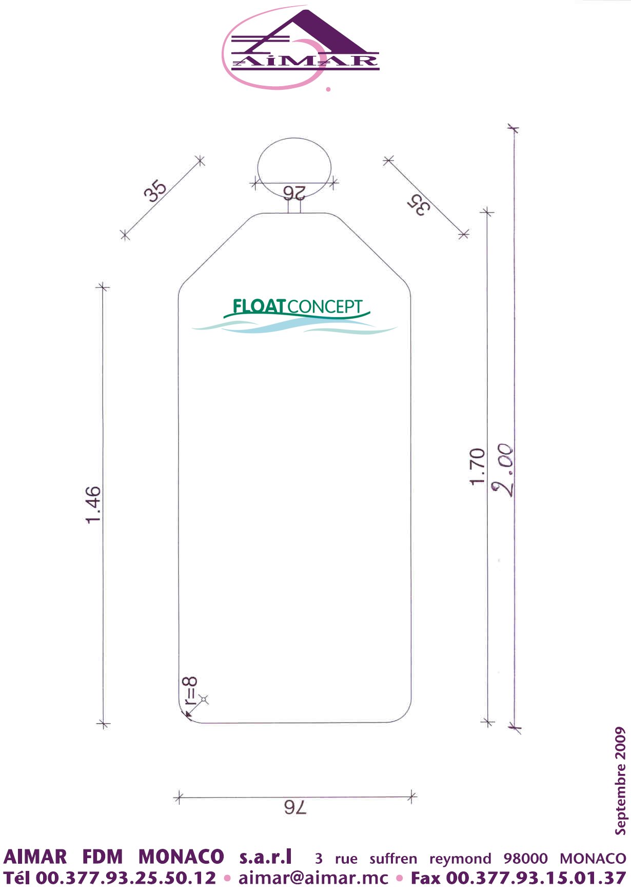 Aimar FDM Monaco Salle Blanche Float Concept table d'opération