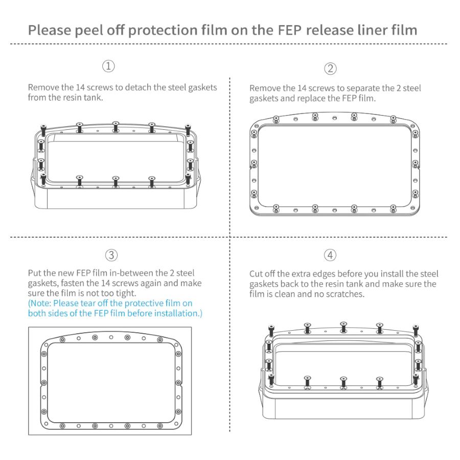 3D Dental Store Accessoires impression 3D Film PFA Mars 3/4/5 lot 5