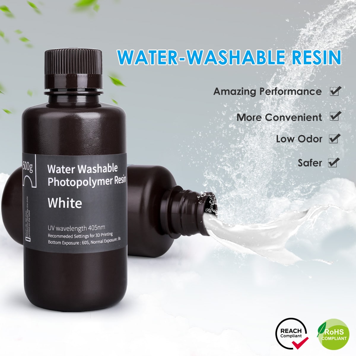 Elegoo Water Washable Résine 3D 405nm Lavable à l'Eau
