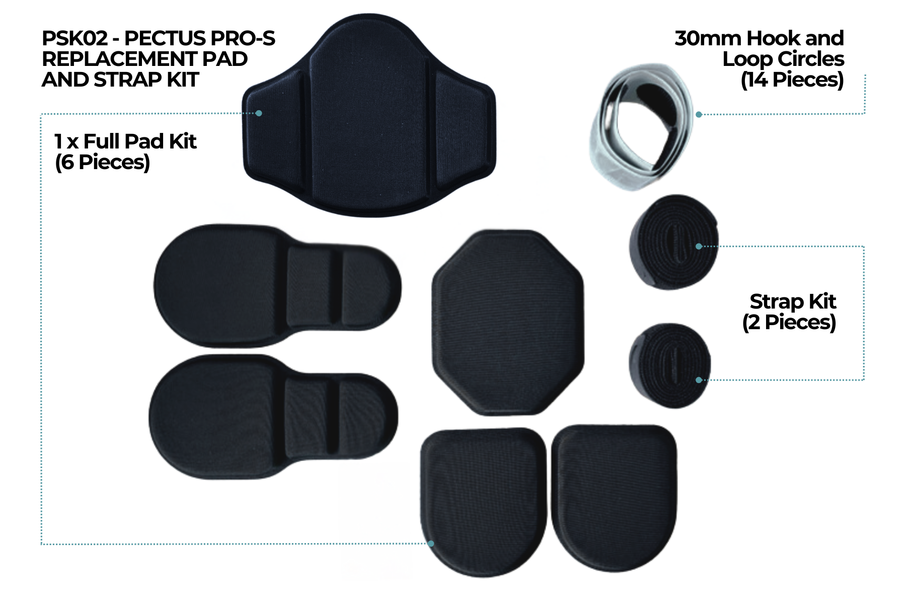 Trulife Orthotics PSK02 kit rechange Pectus Pro-S taille unique