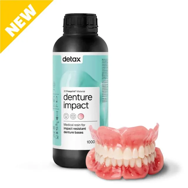Detax Freeprint dx denture impact résine base prothèse rose