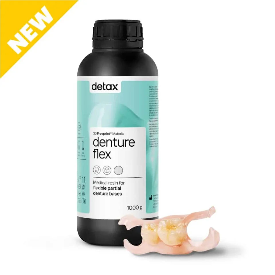Detax Freeprint dx denture flex résine 3D rose transparent 1kg