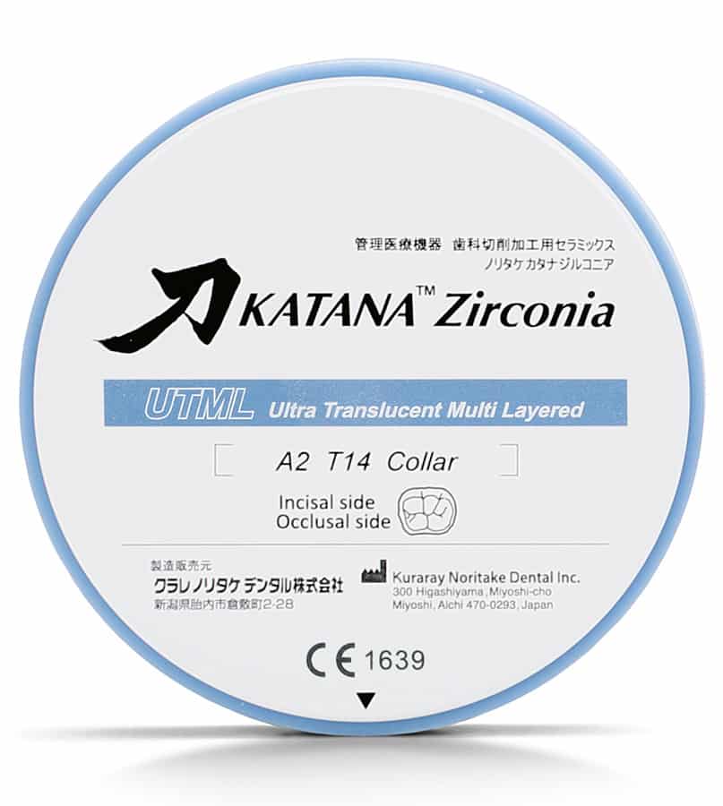 KATANA Kuraray UTML disque zircone multicouche translucide