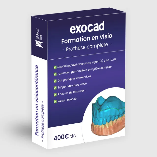 Exocad Formation prothèse complète visioconférence 3h avancé