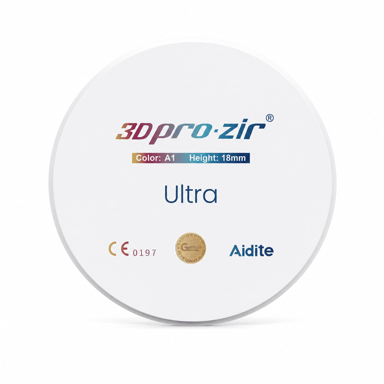 Aidite 3D Pro-Zir ULTRA disque zircone Ø98mm translucide